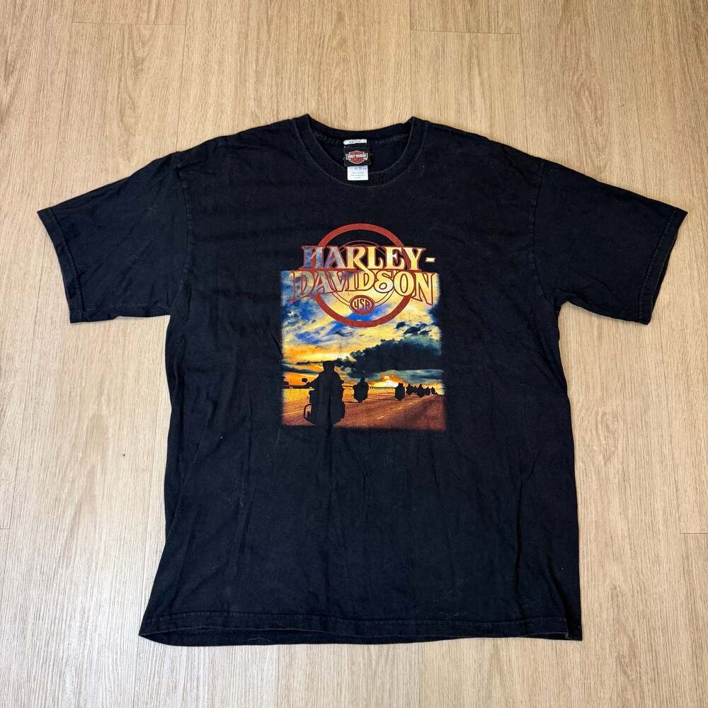 Harley-Davidson USA Biker Bob's Motown Detroit Michigan Graphic T-Shirt XL